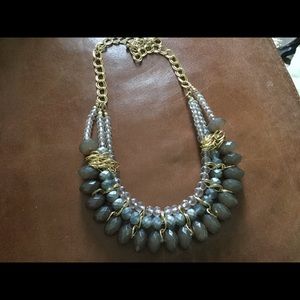 Classy grey/gold necklace and earring set